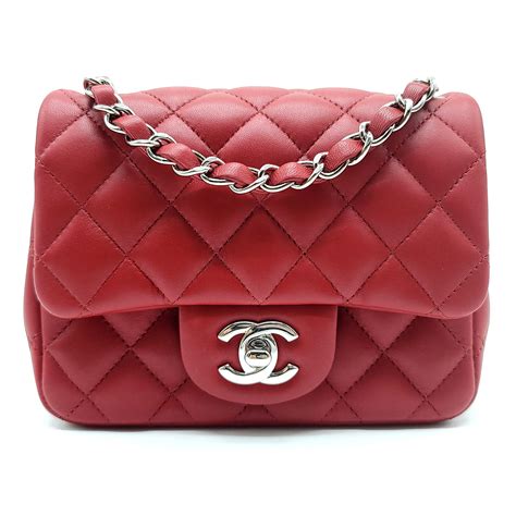 chanel square mini red